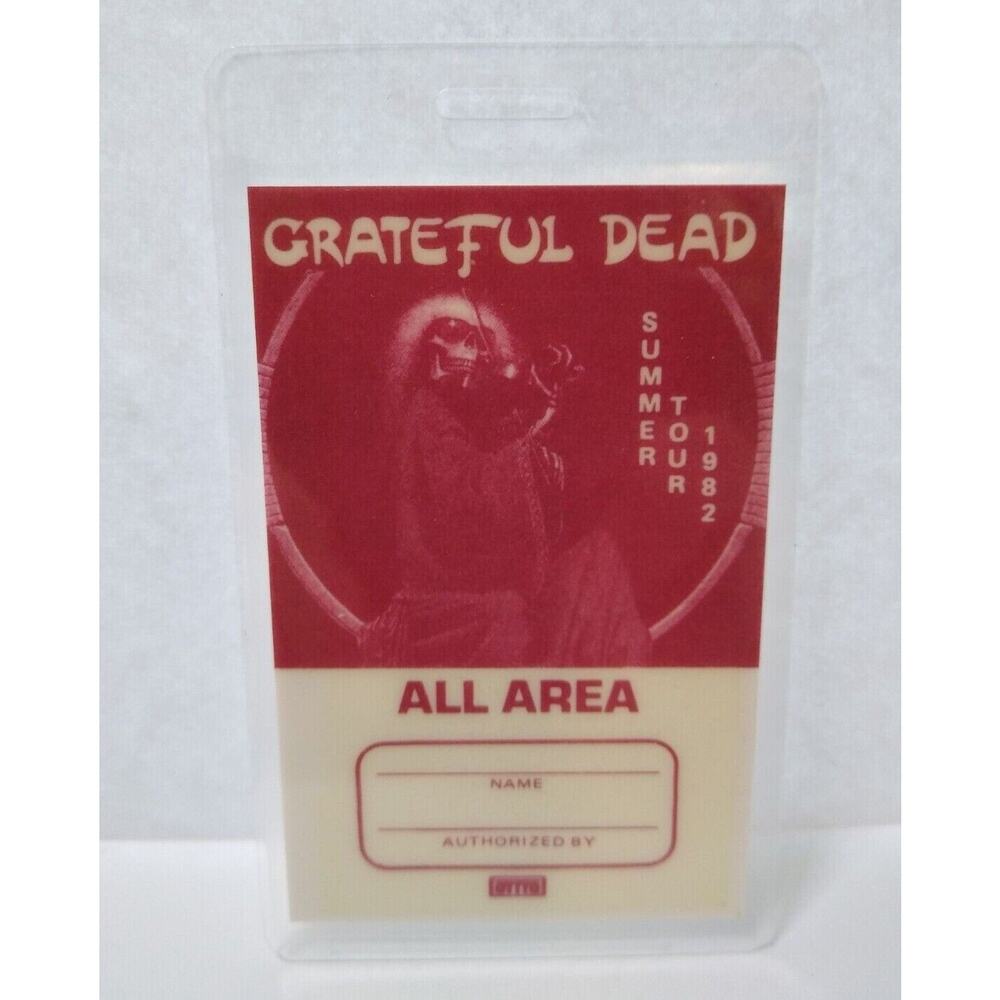 Grateful Dead Backstage Pass Original 1982 Skeleton Fiddler Plastic Laminated